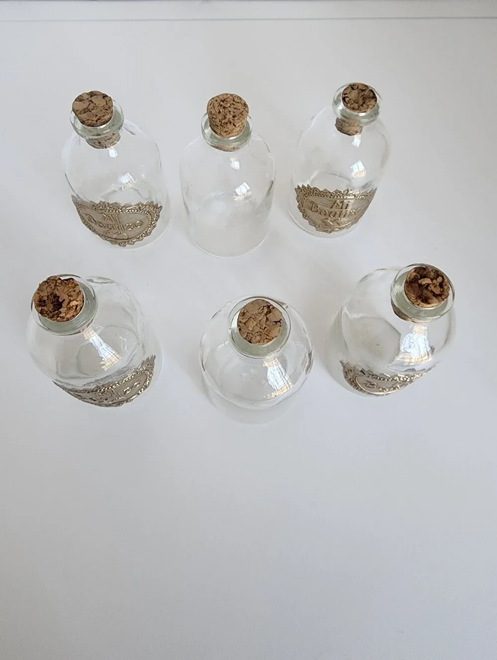 Lot 6 Baptism Favor Bottles Mi Bautizo Glass Bottles Religious Decor